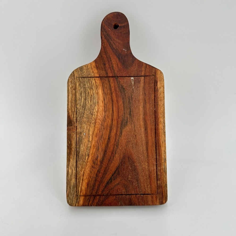 Rustic Mini Wooden Paddle Cutting Board Small Cheese Charcuterie Server Brown